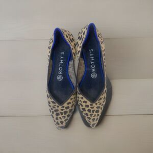 Rothy's Leopard Print Flats with Blue Accents